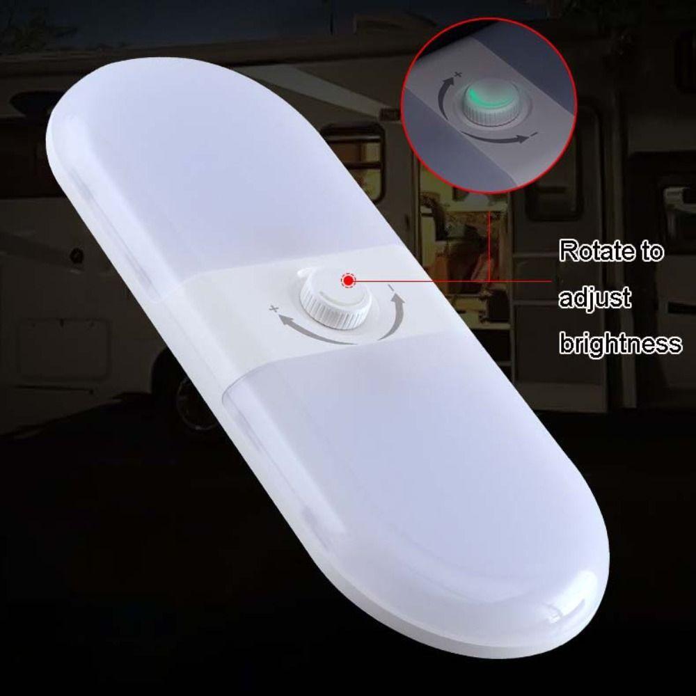 12-24V Caravans Ceiling Lamp 3 Color Dimmable Dome Night Lights Universal RV LED