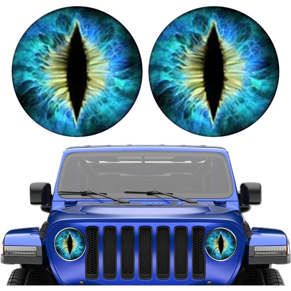 3D Beast Eyes Headlight Stickers for Jeep - Fun Universal Car Decals