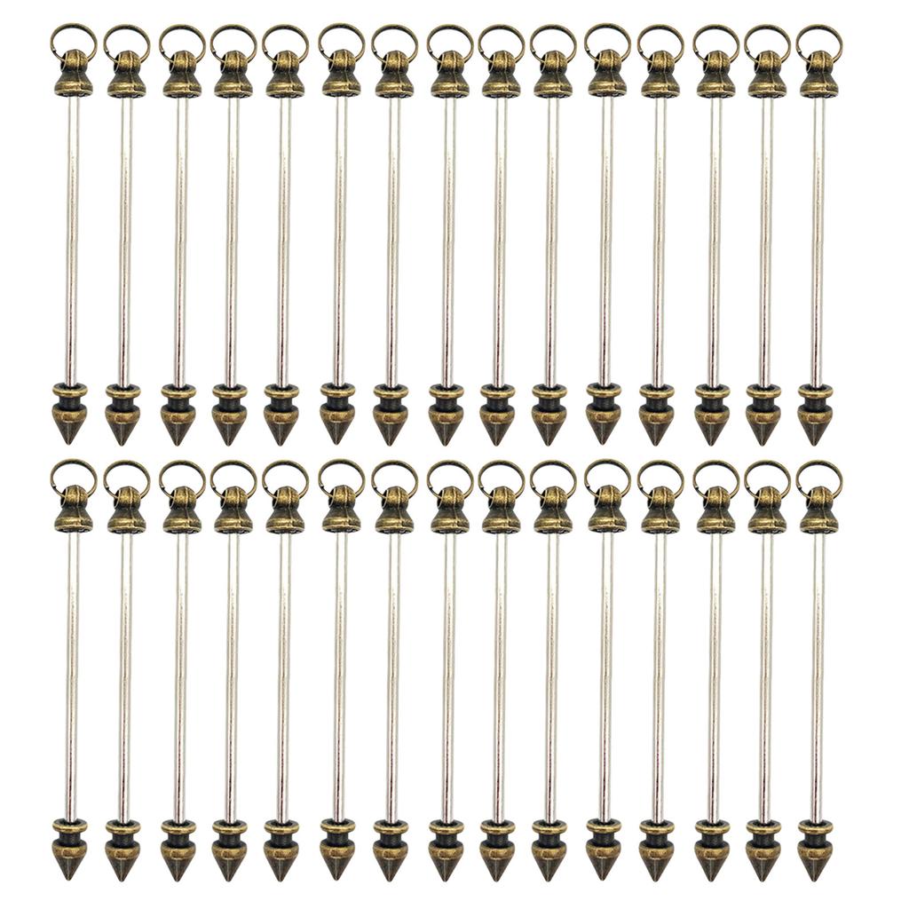 Set of 30 Long Bar Pendant Findings Metal Stick Pendants for Artistic Jewelry Making Necklace Earring Craft Supplies