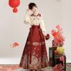 Yimengge Original Fengming Qu Hanfu Three-piece Set Women Chinese Style Improved Han Element Blouse Cloud Shoulder Horse Skirt Suit