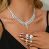 Big-Name Luxury Bridal Set Chain Zircon Set Decoration Wedding Dress Toast Dress Party Necklace Jewelry Gift