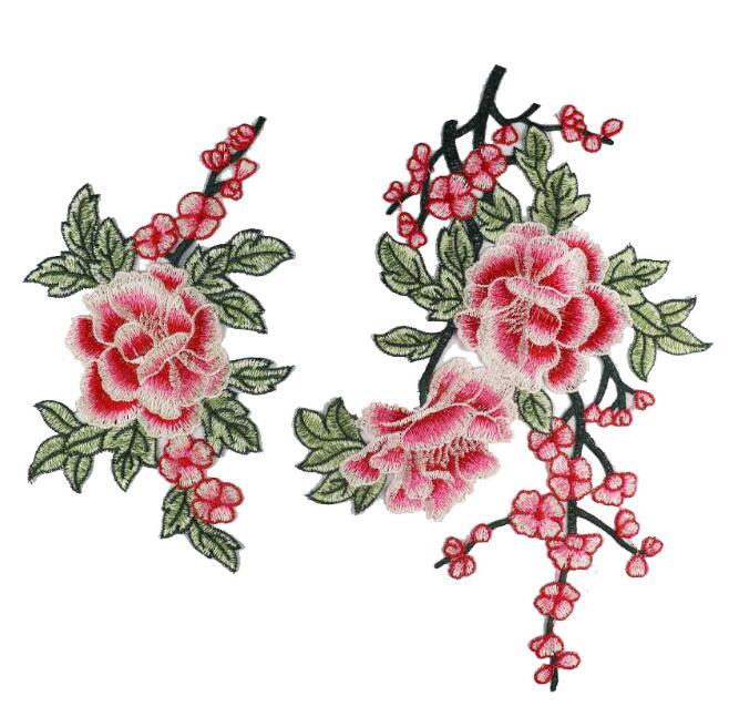 

1 Set Rose Flower Embroidery Patch Appliques Clothing Decoration рожевий