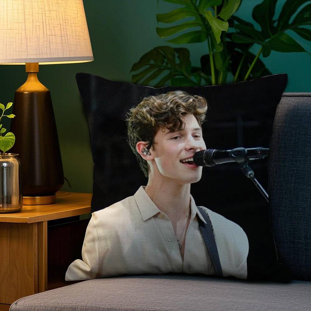 

Singer S-Shawn Mendes Pillow Case Sofa Living Room Bedroom Double-sided Printing Square Cushion Nap Time Pillow Case 12x12Inch