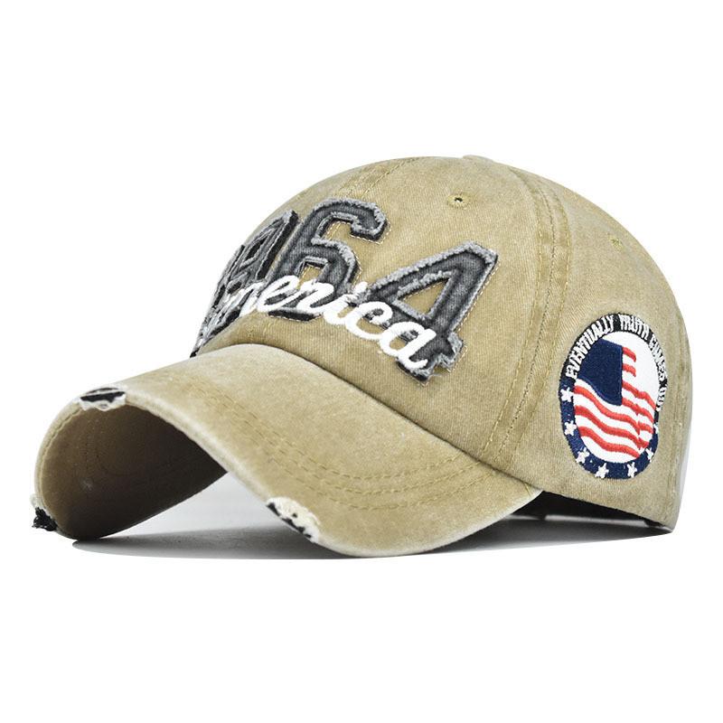 American Street Style Wash Cotton Baseball Cap With 3d Embroidery For Casual Women
