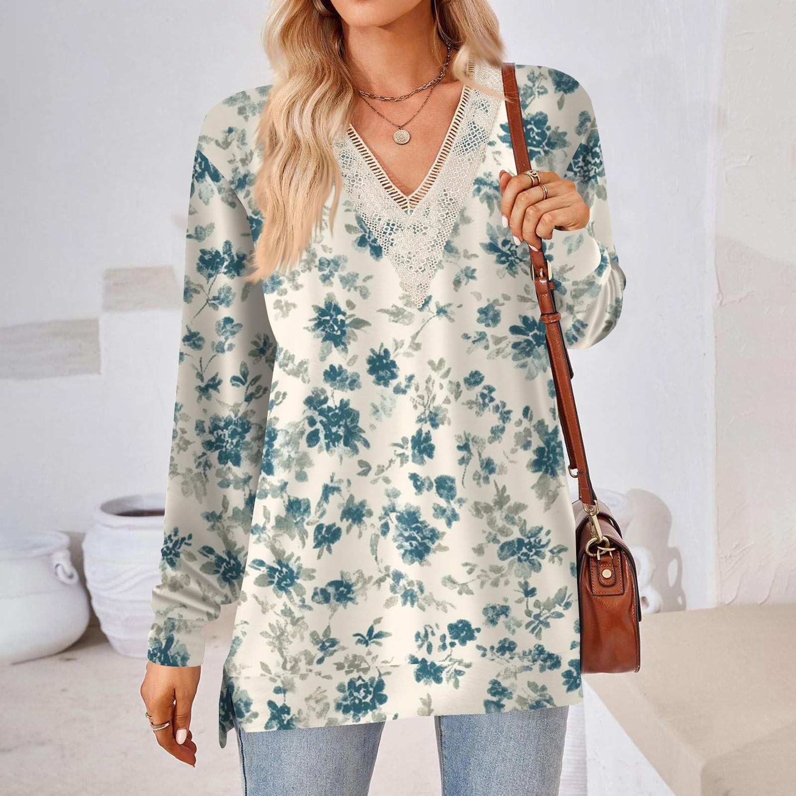 

Женские топы Свободные свободные футболки с длинными рукавами контрастного цвета и разрезом Женские топы S