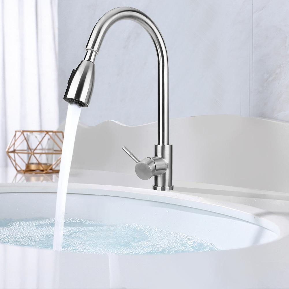 G1/2in Edelstahl Pull out Kitchen Sink Wasserhahn Kaltes Warmwasser Wasserhahn Küchenzubehör