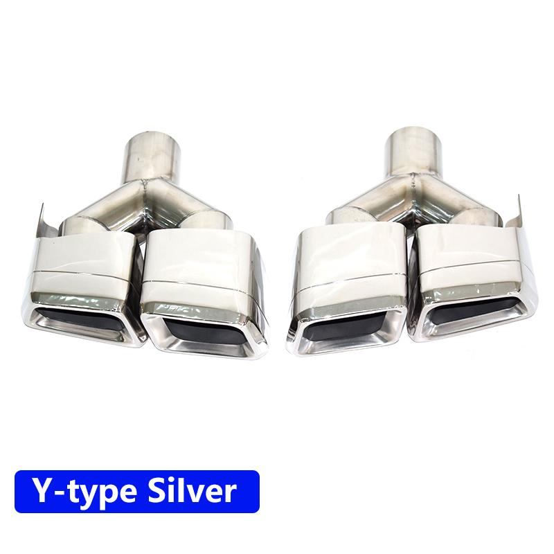 1 pair For Mercedes C-Class W204 E-Class W212 CLS-Class W218 exhaust modifications C63 E63 CLS63 black square quad exhaust tips