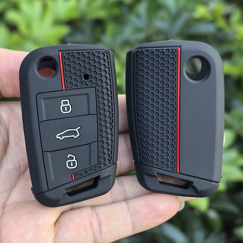 For VW Golf 7 GTI POLO T-Cross T-Roc Touran Tiguan Skoda Octavia Rapid Kodiaq Fabia Seat Ibiza Leon Ateca Arona Key Case Cover