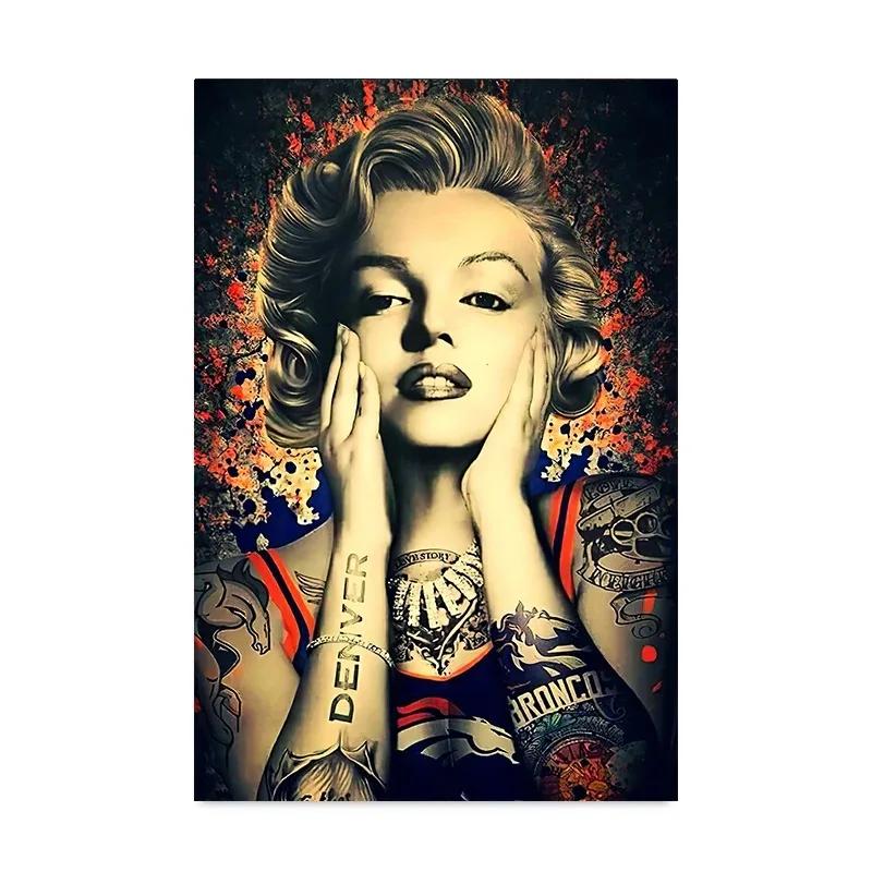 Klasické plátno s filmovou hvězdou Sexy Marilyn Monroe Portrét Plakáty Tisky Nástěnné umění Obraz pro obývací pokoj Domácí dekorace
