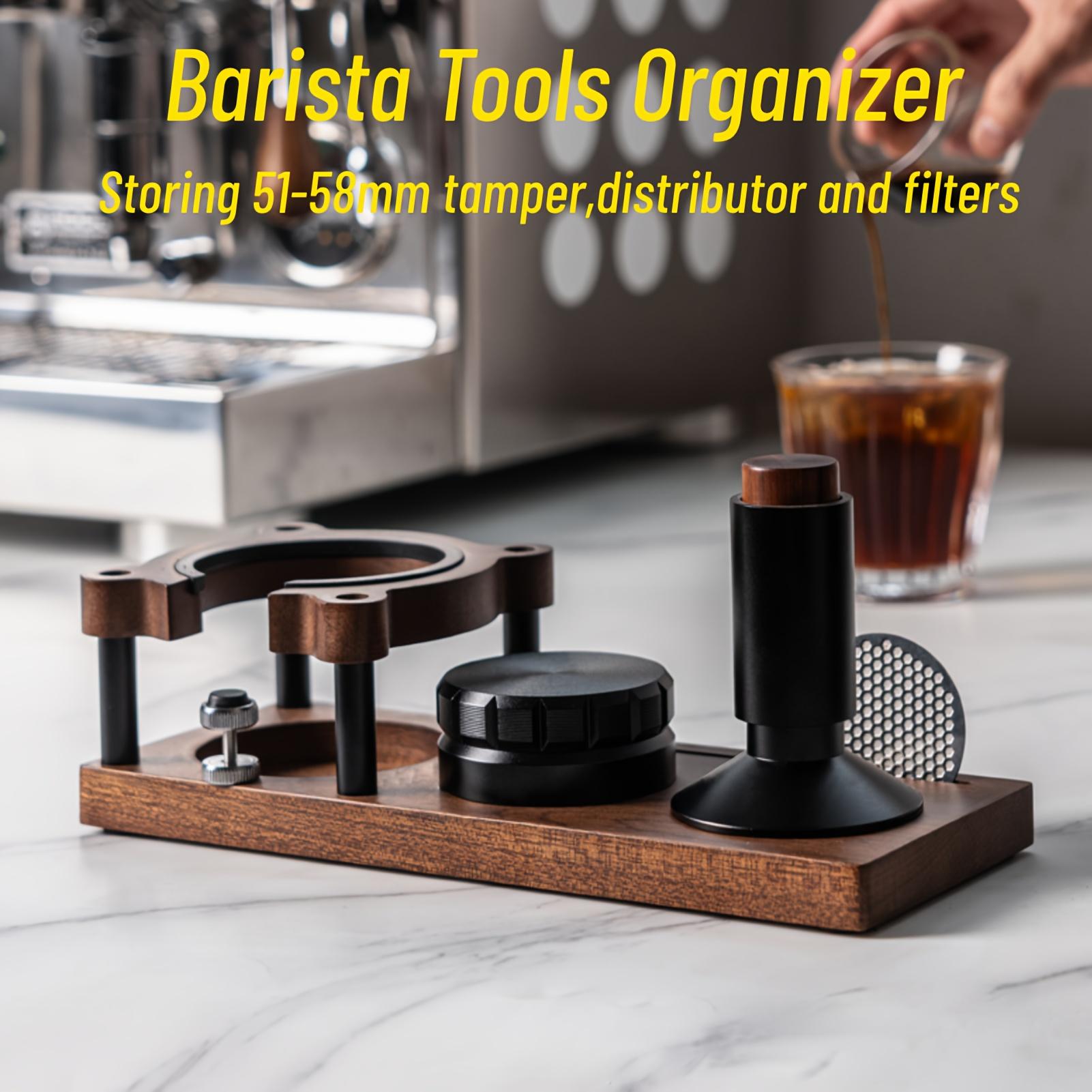 Coffee Tamper Stand Solid Wood 51-58mm Universal Espresso Machine Accessories