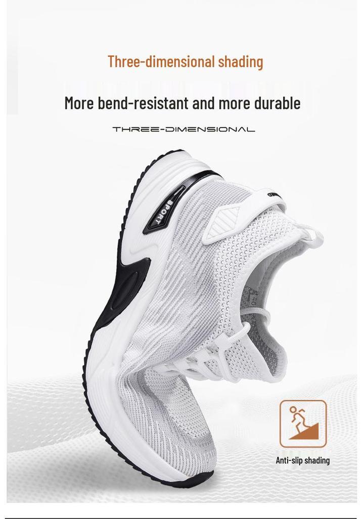 Men's Fly-knit Mesh Lightweight Walking Shoes - Invisible Height Boost Sneakers for Summer and Outdoor Sports