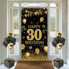 Black Gold Flag Door Hanging Banner 18th 30th 40th 50th Birthday Party Decorations Adult 30 40 50 60Year Birthday Party Supplies