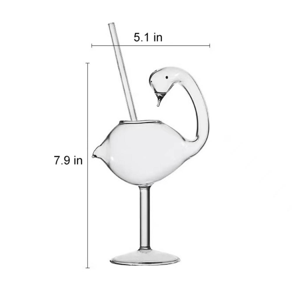 Cocktail Glass Creative Bird Design Cocktail Glass Wine Cup Glass Rose Goblet Novelty Drinkware for Home Dinner Party Bar