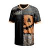 Men's Halloween Print V-Neck Short Sleeve T-Shirt Casual Summer Top