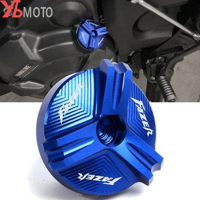 With FAZER Auminum Oil Filler Cap Engine Plug Cover For Yamaha FZ1 FAZER FZ6 FZ6R FZ8 FAZER FZ750