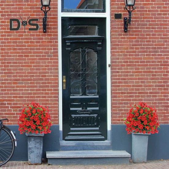 1/2 ks Umělá fialová květina s kolíkem Odolná proti UV záření Faux plastový květinový hrot Vnitřní Venkovní Zahrada Veranda Patio Svatba Party Dekorace