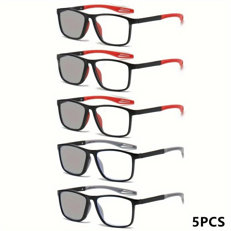 

5 Pairs of Fashionable Rectangular Color Changing Reading Glasses High-quality Women s Reading Glasses 4.0