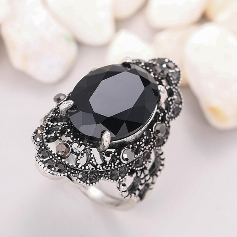 

2026 Bohemia Blue Rings for Women Aesthetic Caved Pattern Design Fancy Anniversary Gift Ethnic Finger Accessories Lady Zircon 10