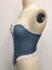 Cross-border Imitation Denim Strapless Lace-Up Boned Top R220