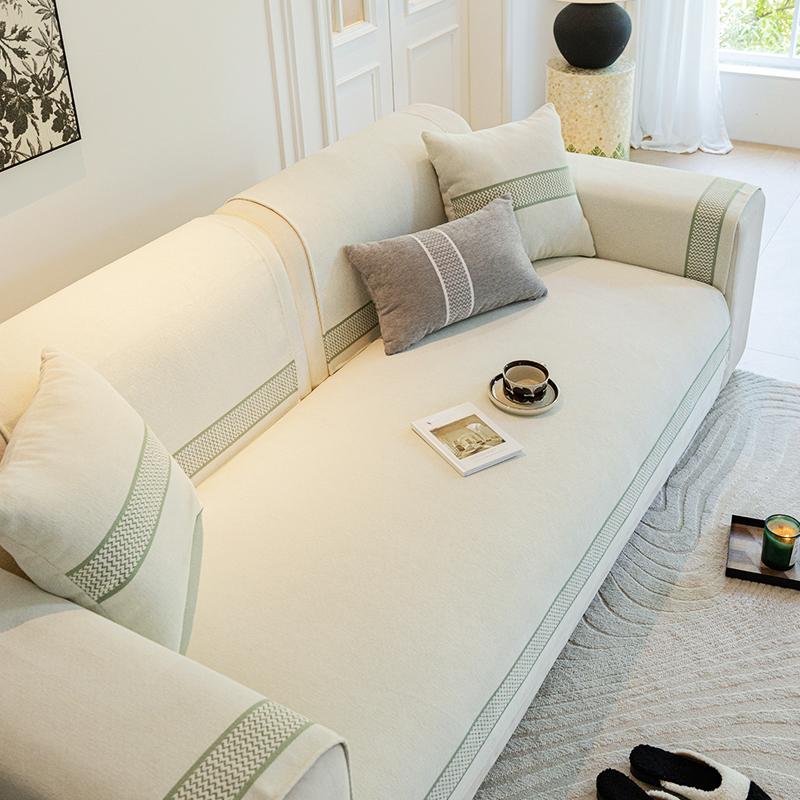 Mic Proaspăt Doar Această Perna de Sofă Jacquard Chenille Verde Anti-zgârieturi Pisici Husă de Sofă Husă Pânză Perna de Scaun