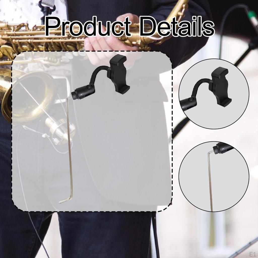 Saxophone Phone Holder Sax Lyre Clip Portable Easy to Install Mount Angle Adjustable for