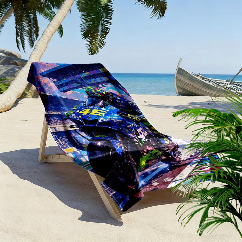 46 Motor Print Strandtuch, Großes Weiches Schnelltrocknendes Handtuch für Strand Camping Schwimmen