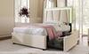 Upholstered Bed with LED Lighting and 2 Drawers, Height-Adjustable Headboard, Single Bed 90x200cm, Wooden Slatted Frame, Beige (With Mattress)