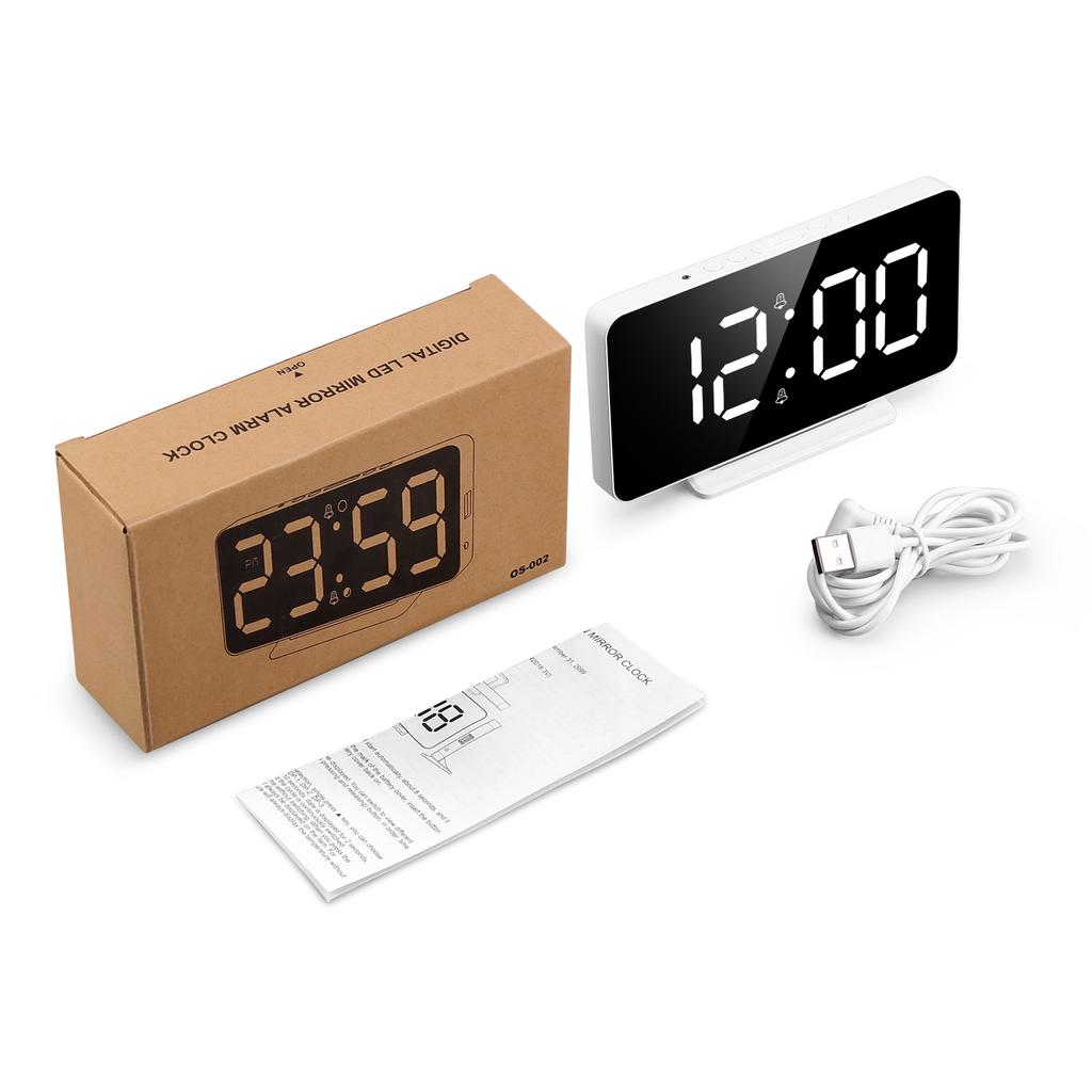 ORIA LED Digital Smart Alarm Clock Watch Table Electronic Desktop Clocks USB Wake Up Clock Snooze USB Wake Up Alarm Home Decor