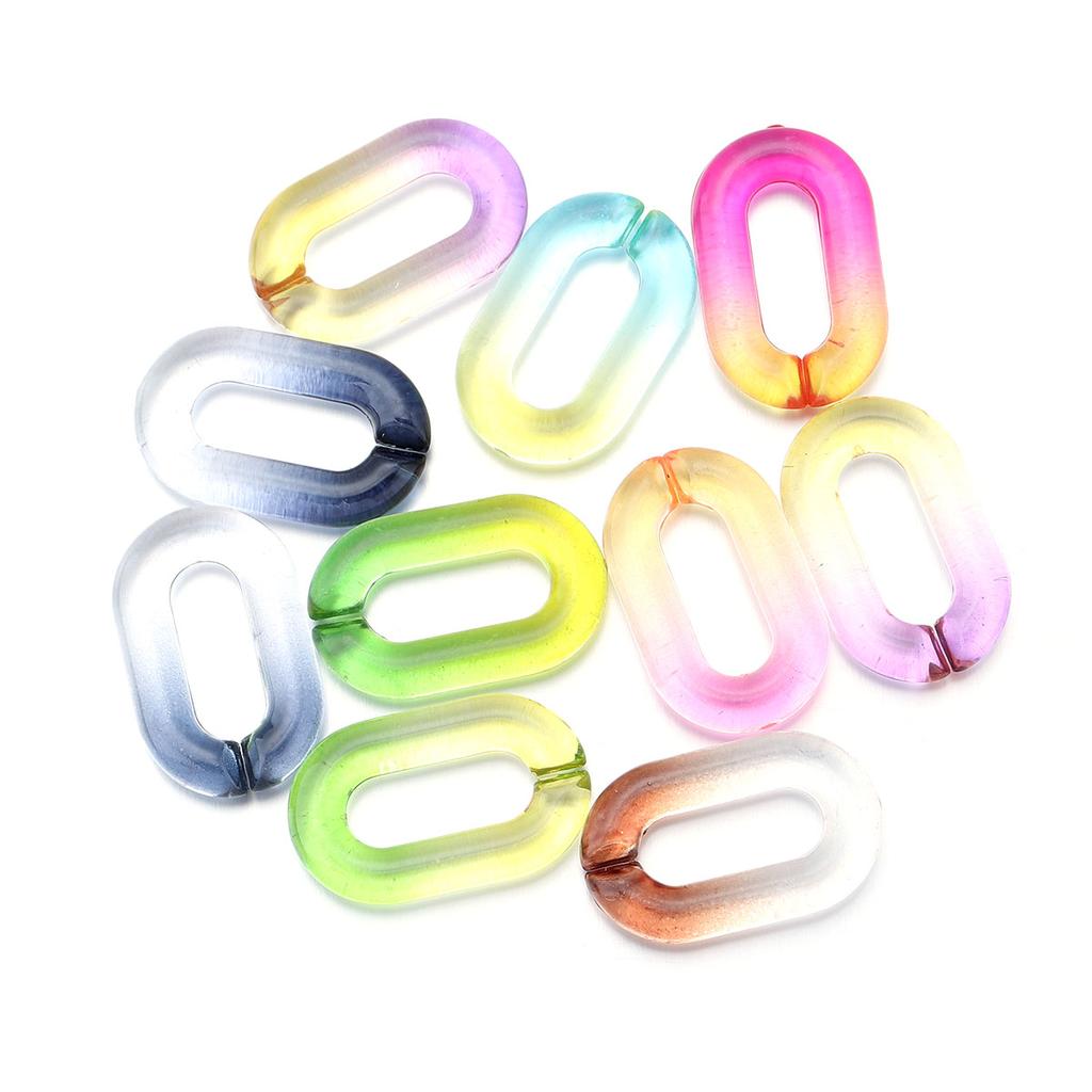 10pcs/lot Colorful Oval Acrylic Chain Clasps For Jewelry Making Findings DIY Earrings Bracelet Necklace Connector Accessories