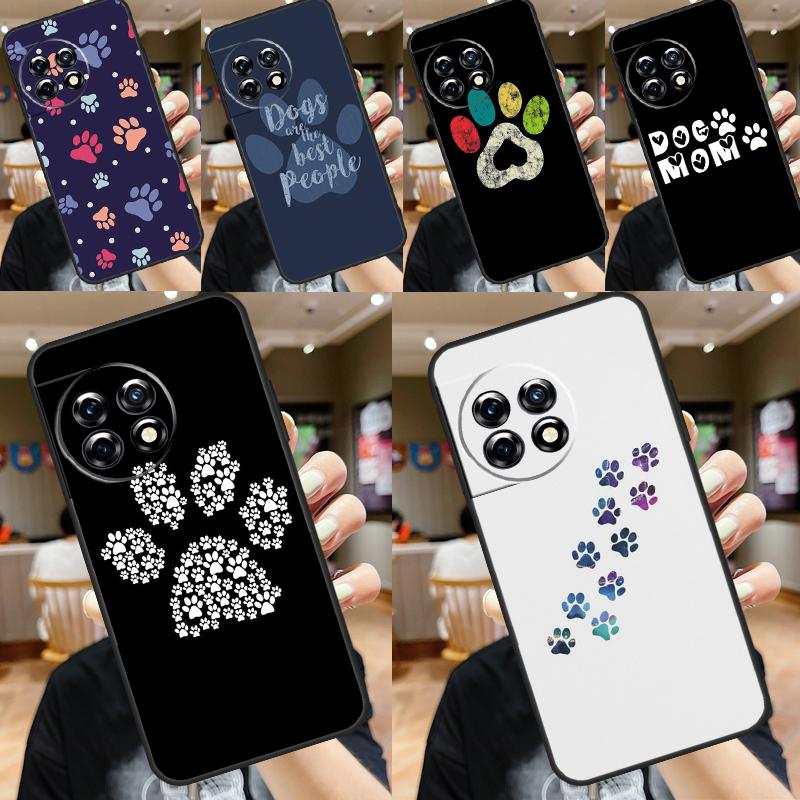 Etui z kolorowym wzorem łapy psa dla OnePlus 11 12 8 9 10 Pro 10R 9R 8T 10T 12R Nord N10 N20 N30 CE 4 3 2 Lite Pokrowiec