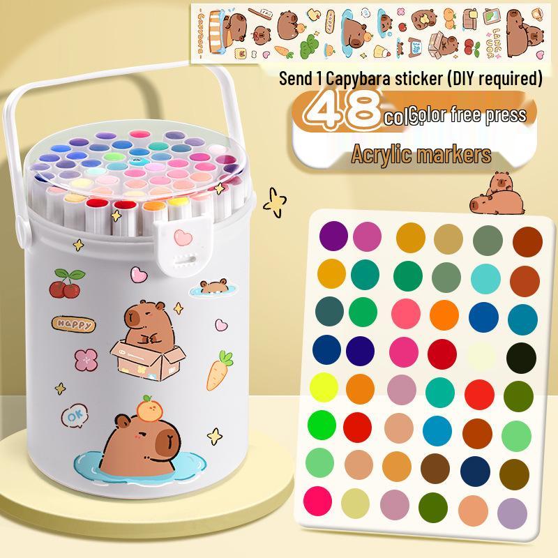 Eco-Friendly Washable Capybara Acrylic Markers for Kids' DIY Crafts