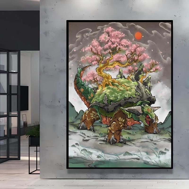 Print on Canvas Pokemon Swampert Poster Comics Pictures Not Fading Home Living Room Bedroom Wall Decoration Friends Gifts