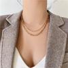 18K Gold-Plated Titanium Steel Necklace - Thick Chain Clavicle Design Inspired by Japan, Korea, Europe, and America