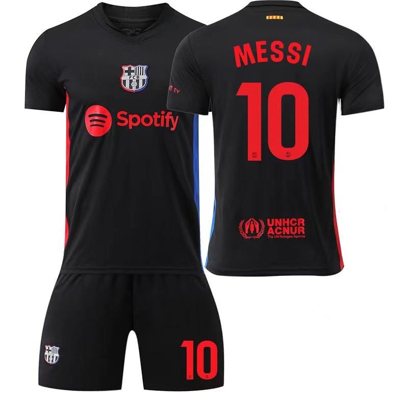 2024/2025 Barcelona Messi Kids Soccer Jersey, Black, Polyester, Sportswear for Training and Match