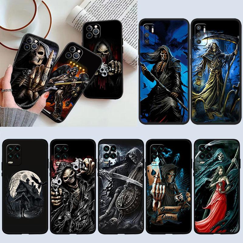 Grim Reaper Skull Shell Phone Case for Samsung Galaxy Note 10 20 S23 S24 S25 Ultra FE Plus Edge Lite A02S A35 A07 A17