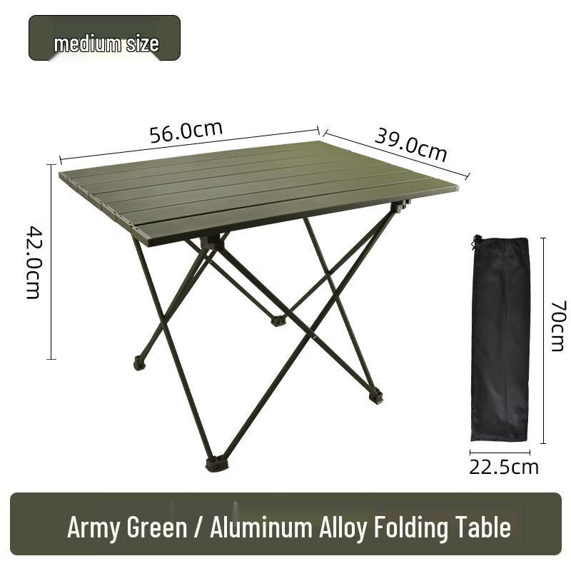 ZISIZ Outdoor Portable Aluminum Folding Table