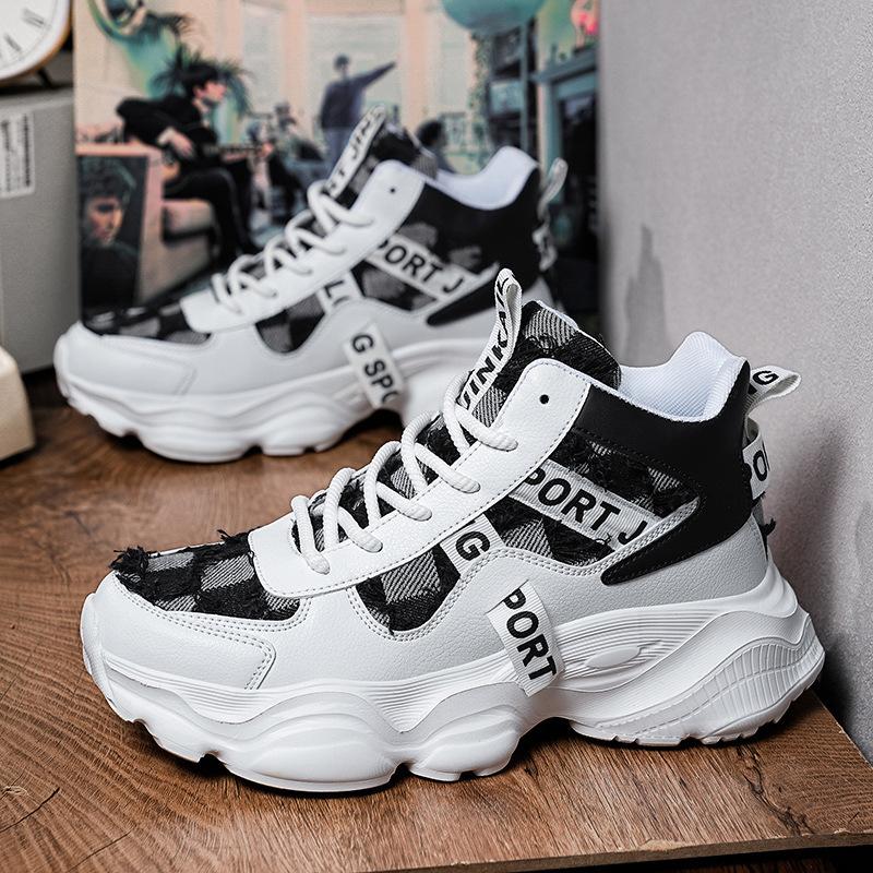 European station trendy dad shoes soft denim sneakers 15 years old Korean version of casual students running shoes 12 boys