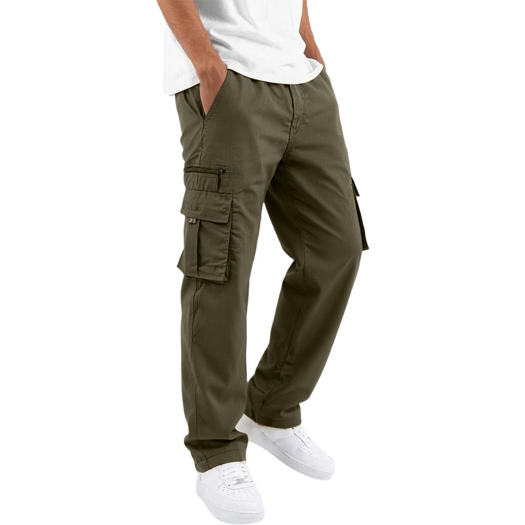 Herren Cargo-Hose Outdoor Lässig Lockerer Schnitt Gerades Bein Mehrere Taschen Arbeitshose