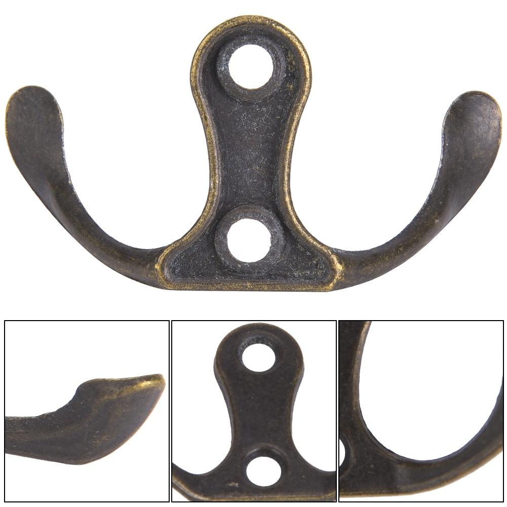 10Pcs Retro Hook Hanger Cyan Bronze Zinc Alloy DIY Wall Mounted Clothes Hanging Accessories