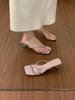 French high-end temperament open-toed slippers female summer wear kitten with skirt fairy wind cool slippers