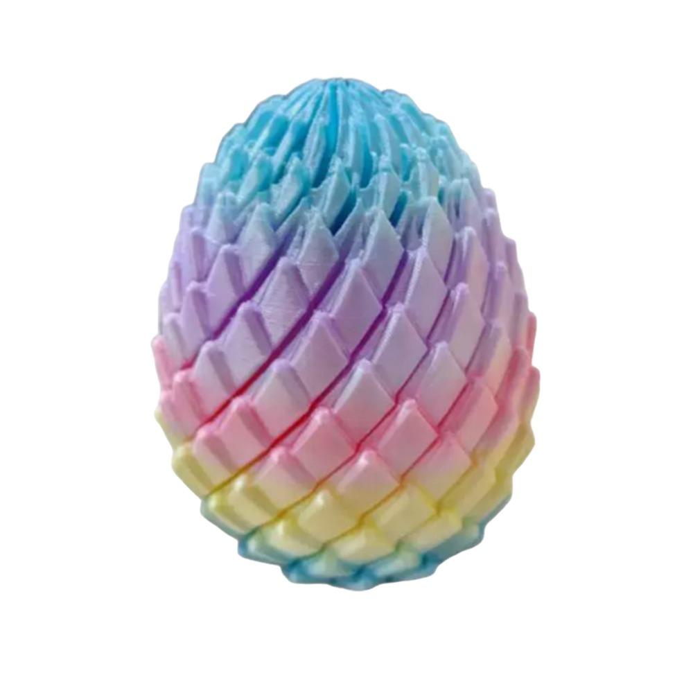 Grappig 3D-geprint Draaibaar Fidget Drakenei Spiraalvormig Roterend Paas Drakenieren Stressverlichter Glad Ei Fidget voor Volwassenen
