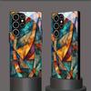 Artistic Color Geometric Mosaic pattern TPU Glass phone case suitable for Samsung S26 S25 S24 S23 S22 S21 S20 models.