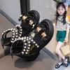 Girls sandals summer 2025 new soft-soled open-toed cute princess shoes medium and large children little girls students beach shoes