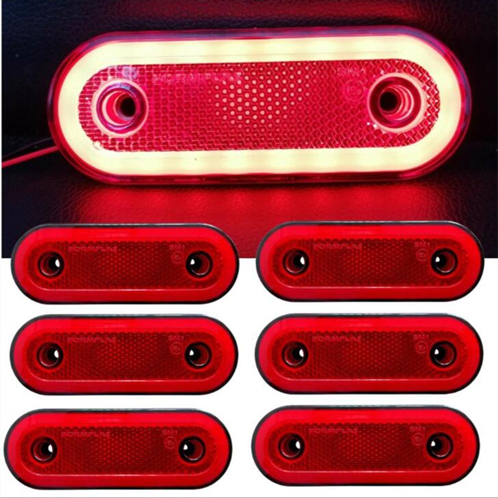 

6 шт. 20 светодиодных боковых габаритных огней, габаритный фонарь, боковой габаритный огонь, для фургона, прицепа, грузовика, лодки, 12 24 В, водонепроницаемые фонари для грузовиков и прицепов