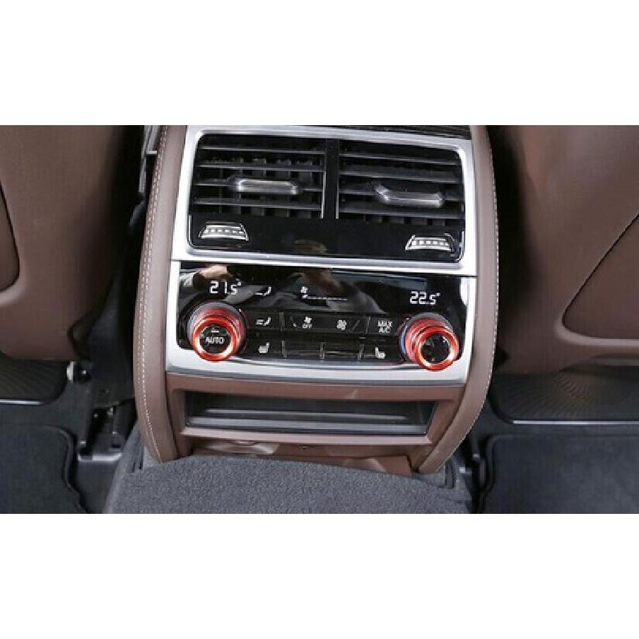 Fits For BMW 5 Series G30 2018-  Red Aluminum Rear Ac Knob Cover Trim 2X