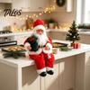 Decorative Santa Claus for Party Plush Figurine, 11.81 Inch Christmas Sitting Fabric Decorations Doll Holiday Home Decoration And Festive Scene