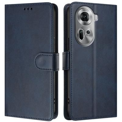 Solid Color Leather Flip Wallet Phone Case for OPPO Reno 15 12FS 12F 11F 11 9 8 Pro 8 Lite, Magnetic Card Holder Cover