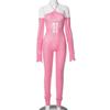 K23JP291 Women's Autumn/Winter 2023 Knitted Sleeve Cutout Jumpsuit with Baggy Pants