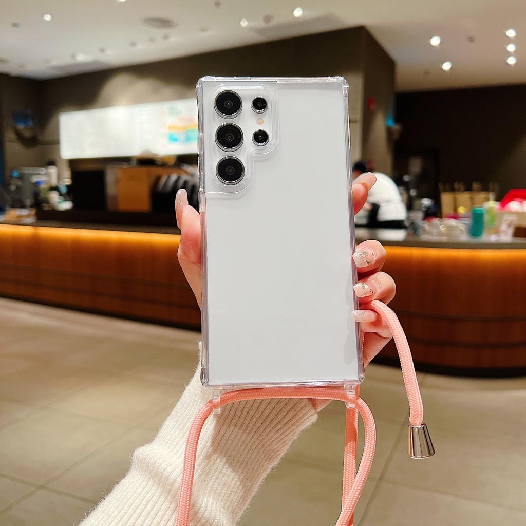 Husă Lanyard Colier Crossbody Transparentă Pentru Samsung S25 S24 S23 S22 Plus Ultra FE A55 A35 A25 A15 A54 A34 Husă Rezistentă la Șocuri