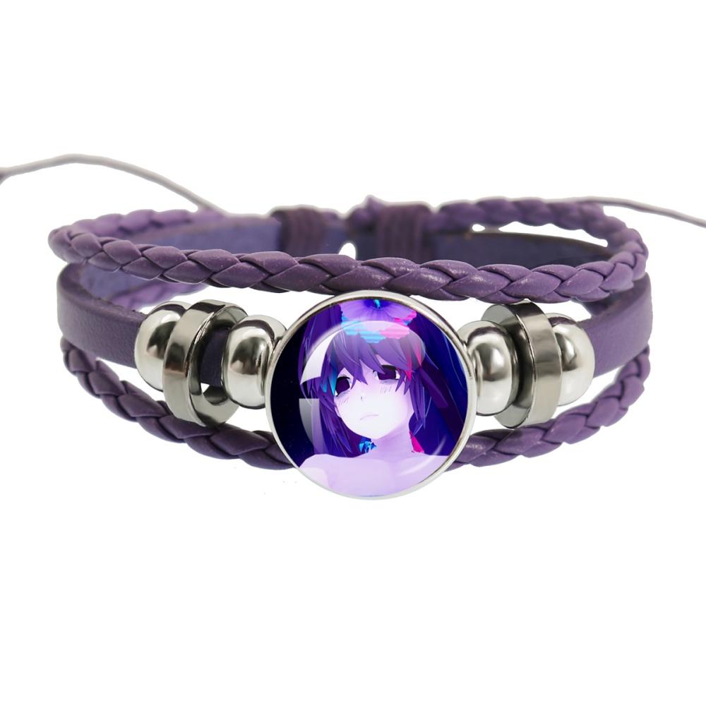Sewerslvt Schizofrenia Dnb Cover Album Cartoon Creative Button Rope Button Purple Leather Bracelet Jewelry Charm Fans Gift